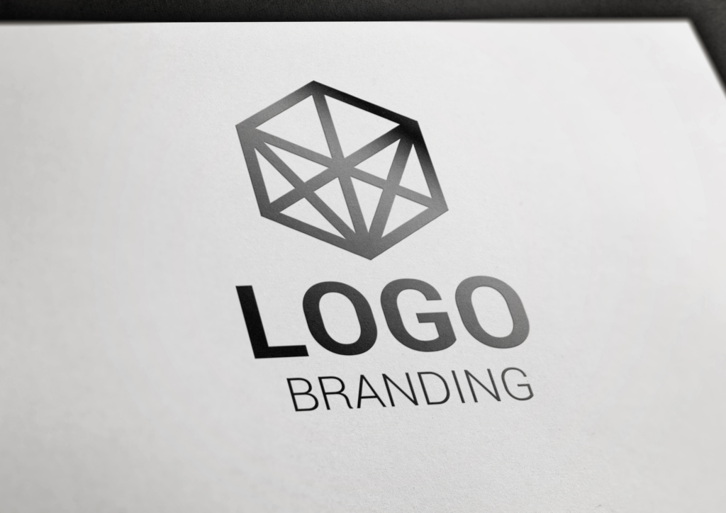 een foto met letterlijk erop 'logo branding'